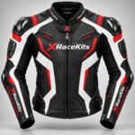 XRaceKits Black Red & White Motorcycle Racing Leather Jacket