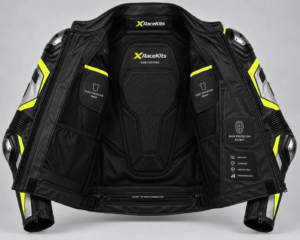 XRaceKits Black Yellow Silver Motorcycle Racing Leather Jacket