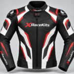XRaceKits Black Red White Racing Motorcycle Leather Jacket