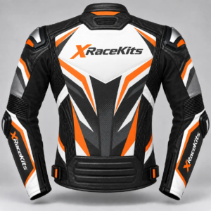 XRaceKits Orange Strike Motorcycle Racing Jacket