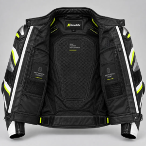 XRaceKits Neon Strike White Motorcycle Racing Jacket