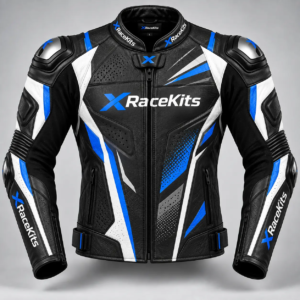 XRaceKits Blue Strike Motorcycle Racing Jacket