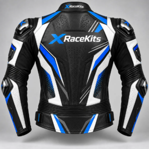XRaceKits Blue Strike Motorcycle Racing Jacket