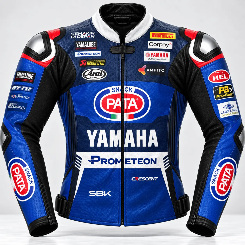 Jonathan Rea Pata Yamaha WSBK 2024 Leather Racing Jacket